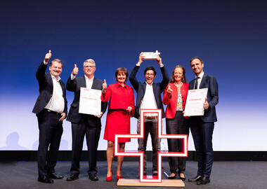 ANYbiotics Team on stage of S-GE Export Award 2025